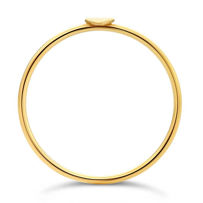 14/20 Gult Gull-Fylt Hjerte Stablebar Ring