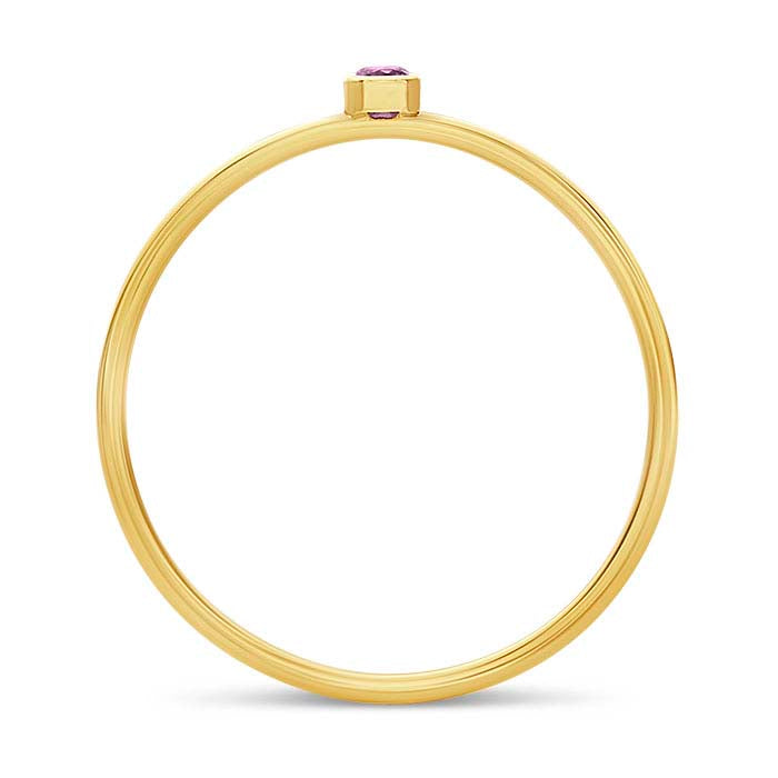 14/20 Yellow Gold-Filled Purple CZ-Set Ring
