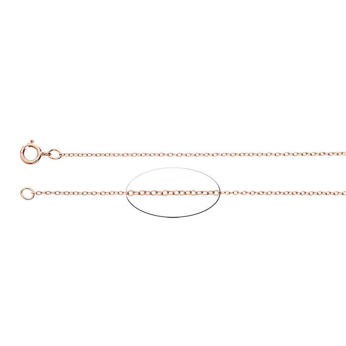 14/20 Rose Gold-Filled 1mm Oval Cable Chain
