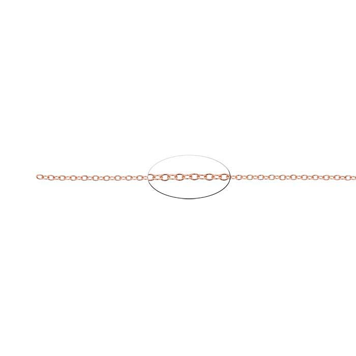 14/20 Rose Gold-Filled 1.3mm Oval Cable Chain, By the Foot