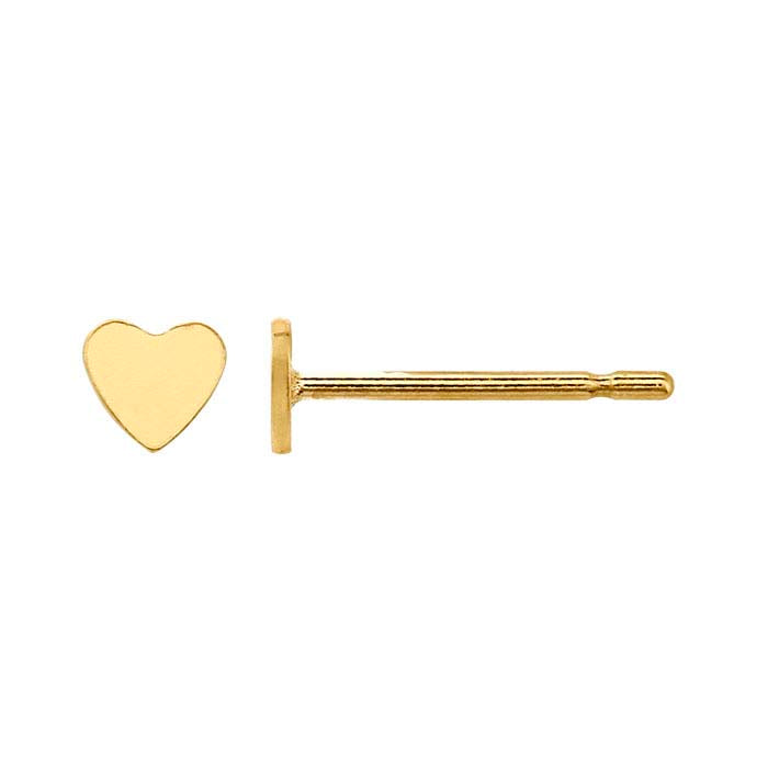 14/20 Yellow Gold-Filled Tiny Heart Post Earring