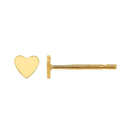 14/20 Yellow Gold-Filled Tiny Heart Post Earring