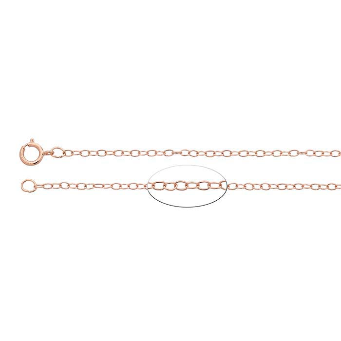 14/20 Rose Gold-Filled 1.7mm Oval Cable Chain