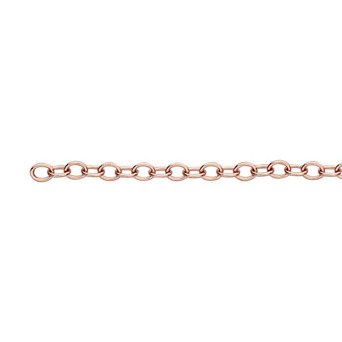 14/20 Rose Gold-Filled 1.8mm Oval Cable Chain, By the Foot