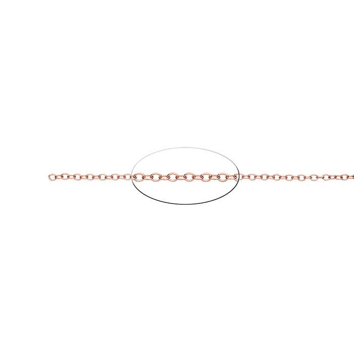 14/20 Rose Gold-Filled 1.8mm Oval Cable Chain, By the Foot