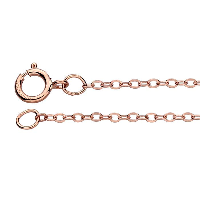 14/20 Rose Gold-Filled 1.4mm Flat Oval Cable Chain