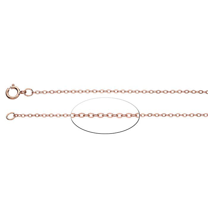 14/20 Rose Gold-Filled 1.4mm Flat Oval Cable Chain