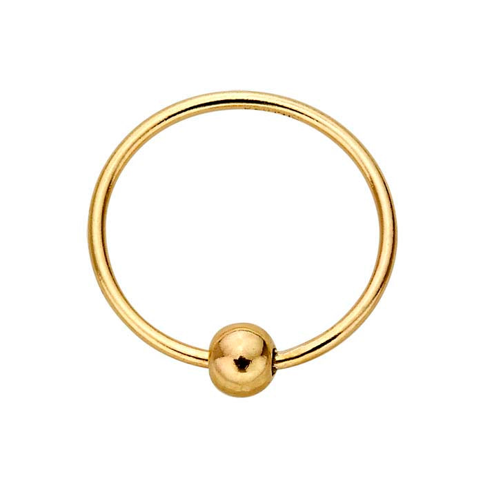 14/20 Yellow Gold-Filled Hoop Earring with Bead