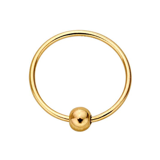 14/20 Yellow Gold-Filled Hoop Earring with Bead