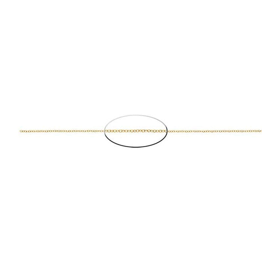 14/20 イエローゴールドフィルド 1.3mm オーバルケーブルチェーン、フィート単位販売