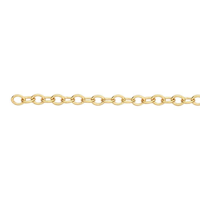 14/20 Gult Gullfylt 1,8 mm Oval Kabelkjede, Per Fot
