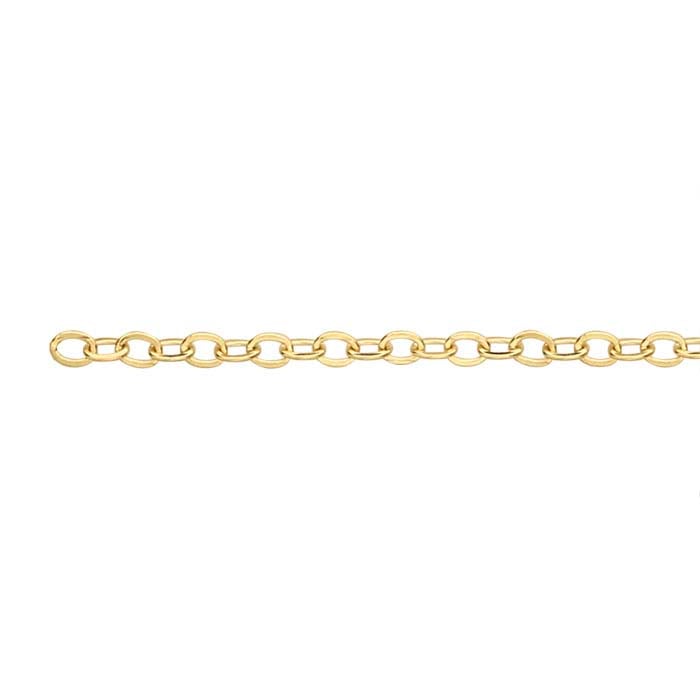 14/20 Yellow Gold-Filled 1.4mm Flat Oval Cable Chain, By the Foot