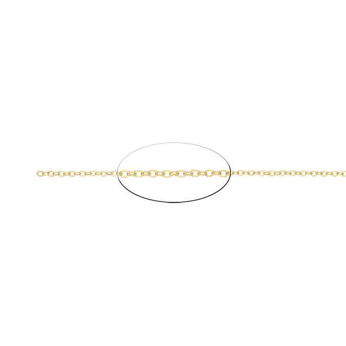 14/20 Yellow Gold-Filled 1.4mm Flat Oval Cable Chain, By the Foot