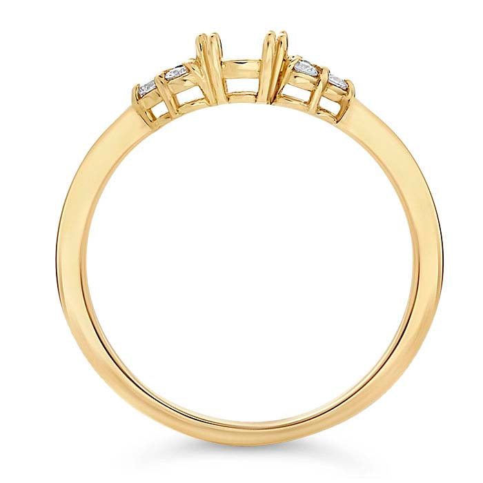 14K Yellow Gold 4.4mm Round Semi-Mount Engagement Ring Mounting