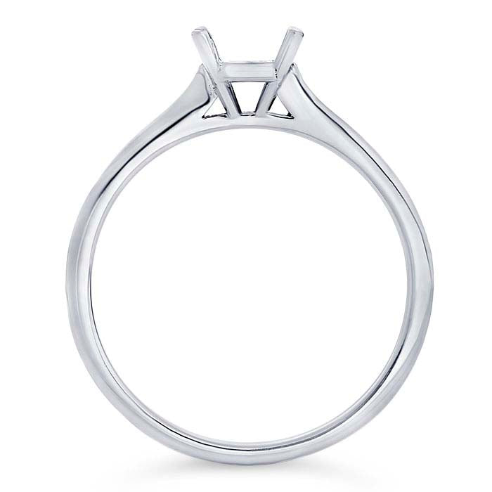 14K White Gold 5mm Round Semi-Mount Engagement Ring Mounting