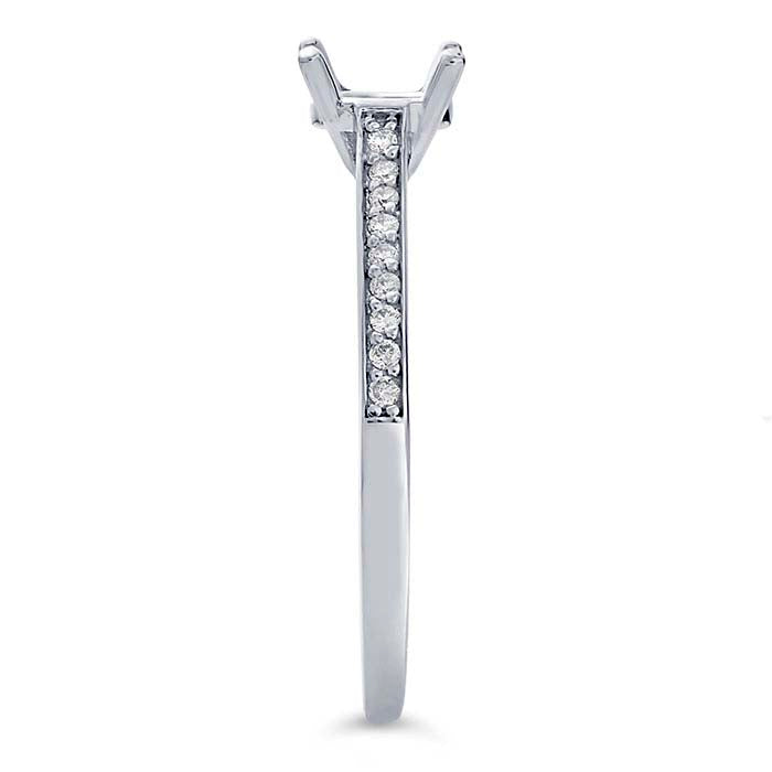14K White Gold 5mm Round Semi-Mount Engagement Ring Mounting