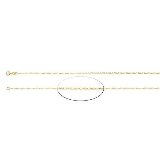 14K Yellow Gold 1.2mm Diamond-Cut Figaro Chain