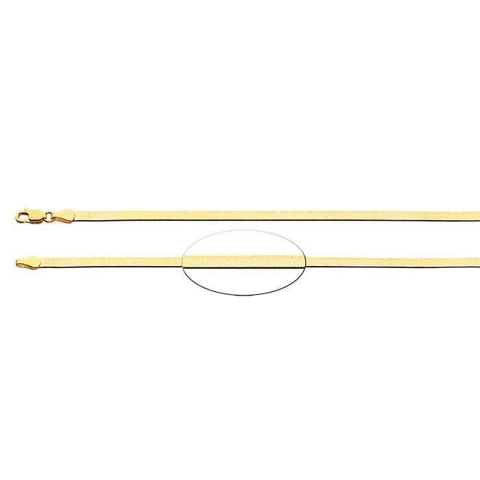 14K Yellow Gold 3mm Herringbone Chain