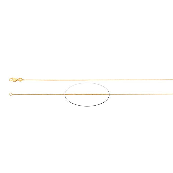 14K Yellow Gold 0.7mm Seamed Snake Chain