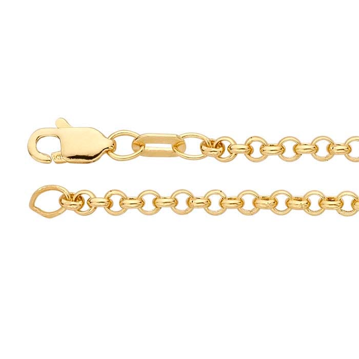 14K Yellow Gold Hollow Round Rolo Chain