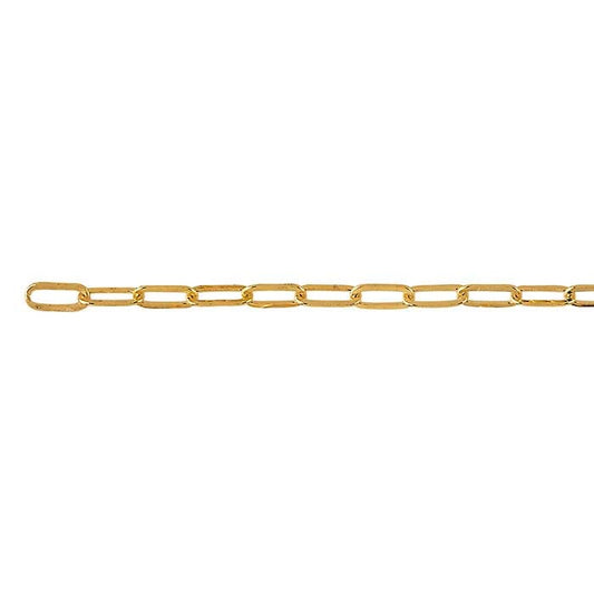 Brass Yellow Gold-Plated 2.5mm Flat Drawn Cable Chain, 6.1 m. Spool