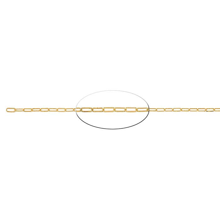 Καλώδιο αλυσίδας επίπεδο, 2,5mm, από ορείχαλκο επιχρυσωμένο σε κίτρινο χρυσό, 6,1 μ. καρούλι