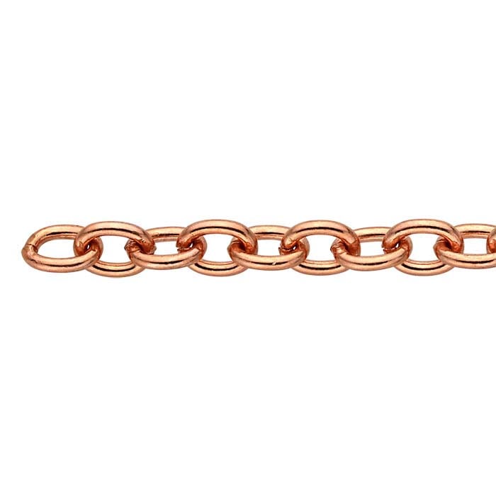 Koppar 4,1 mm oval kabelkedja, 3,05 m. Spole