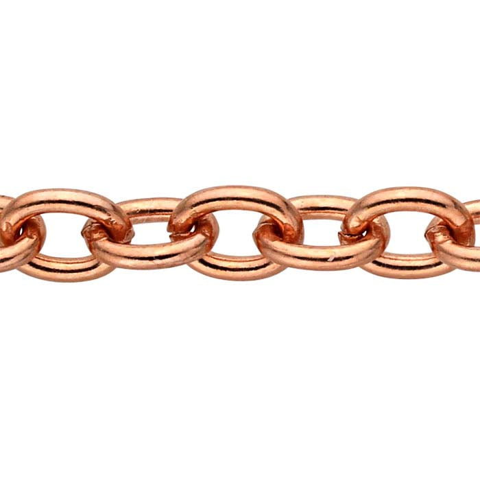 Koppar 4,1 mm oval kabelkedja, 3,05 m. Spole