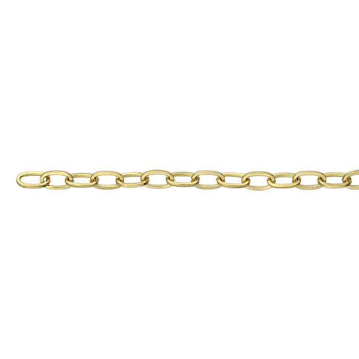Brass Yellow Gold-Plated 4.4mm Oval Cable Chain, 3.05 m. Spool