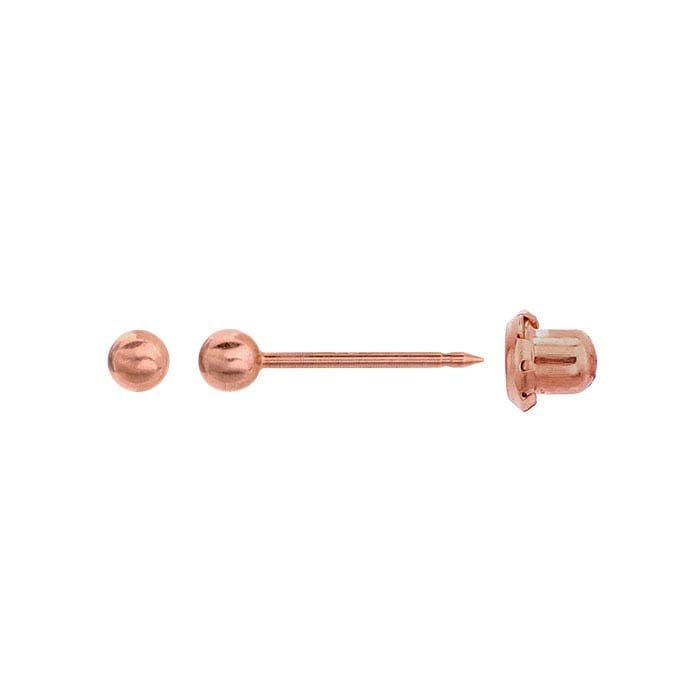 Inverness® 14K Rose Gold Piercing Earring, Ball