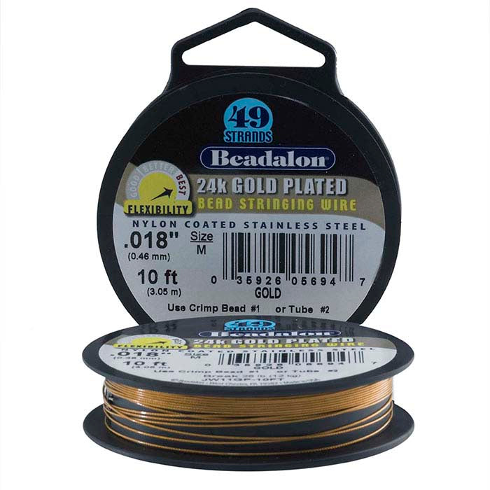 Beadalon® Professional Series 49-Strand 24K Yellow Gold-Plated Wire, 3.05 m. Spool
