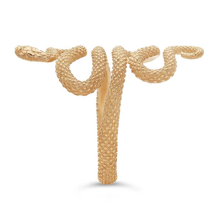 Bague serpent texturée en bronze, ajustable à ponts