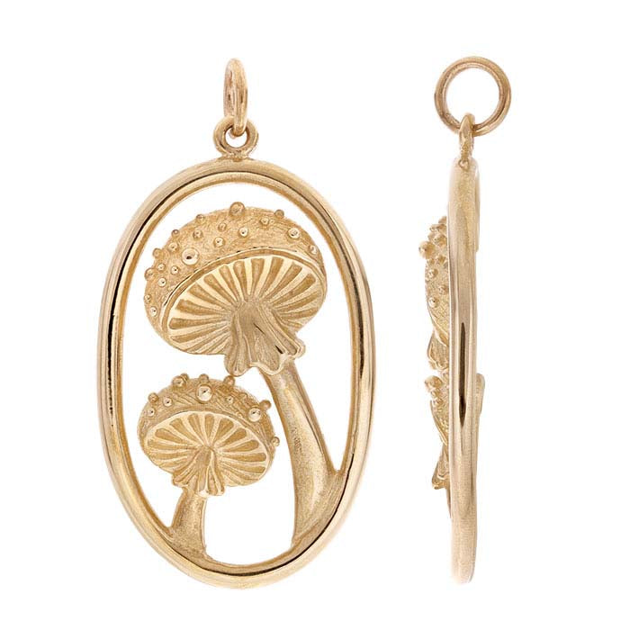Ciondolo a fungo agarico in bronzo
