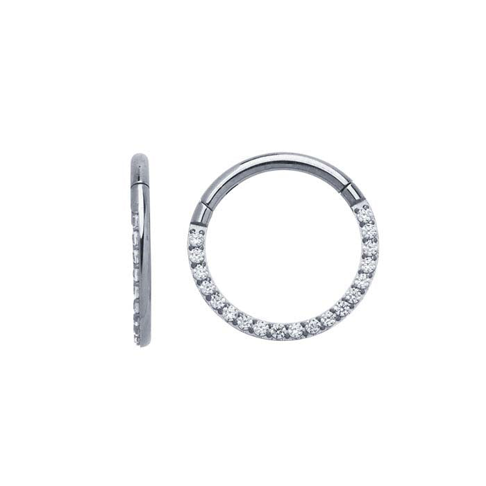 Titanium Side Facing CZ-Set 9.5mm ID Clicker, 1.29mm