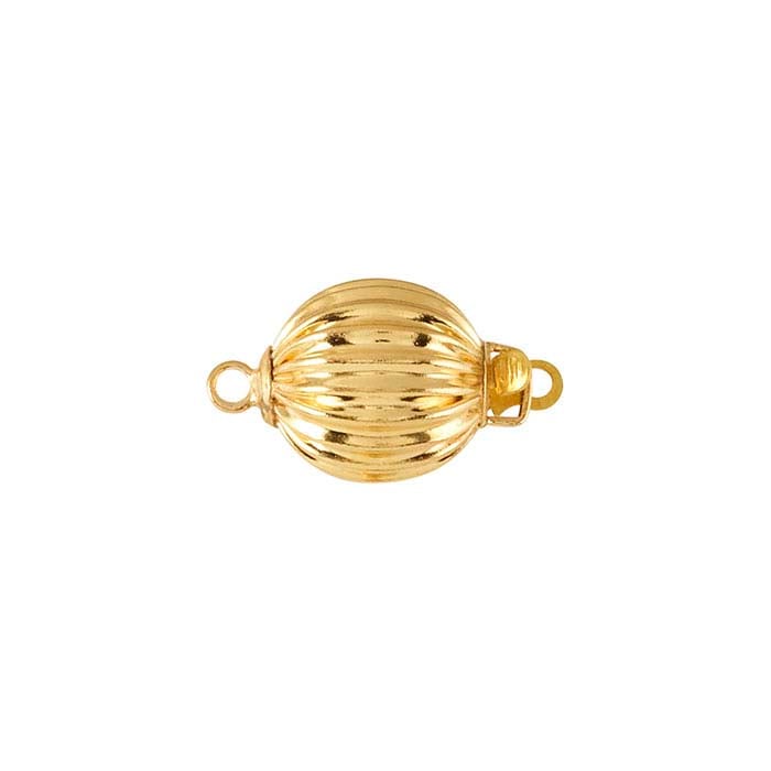 Fecho de Segurança Canelado 14/20 Ouro Amarelo Revestido 17,6 x 10mm