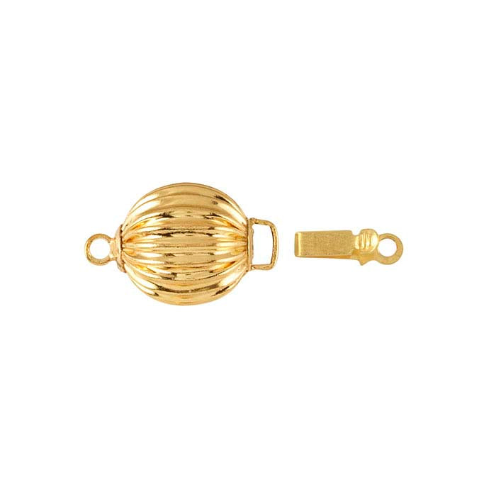 Fecho de Segurança Canelado 14/20 Ouro Amarelo Revestido 17,6 x 10mm
