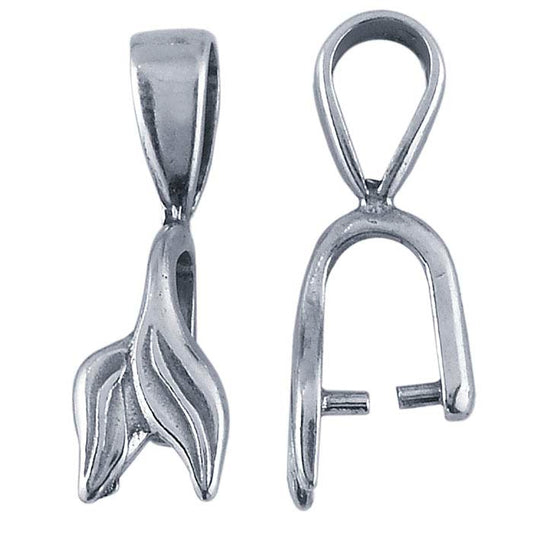 Sterling Silver Double-Leaf Pinch Bail with Ring