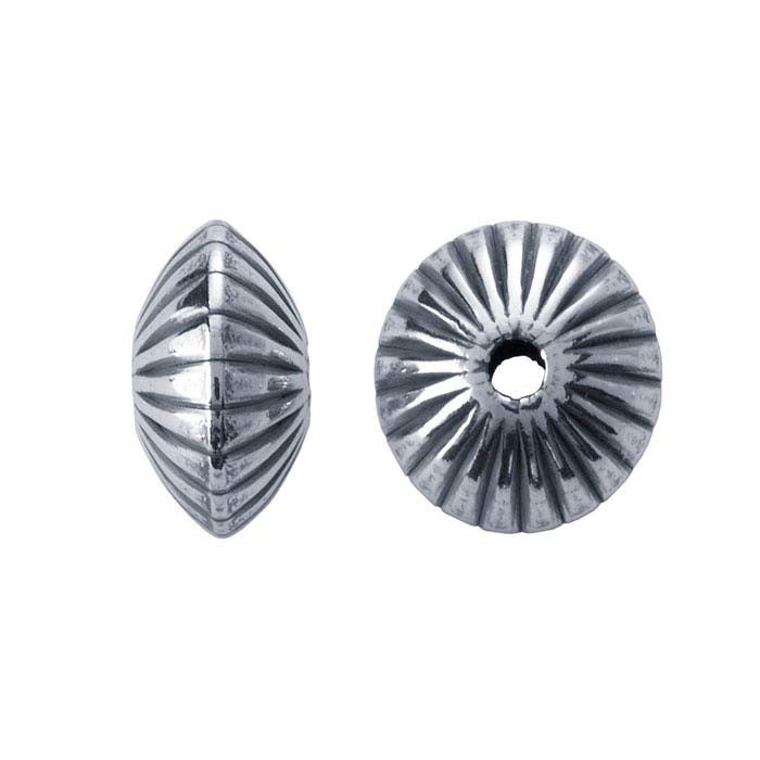 Sterling Silver 3.3 x 2mm Corrugated Saucer Bead
