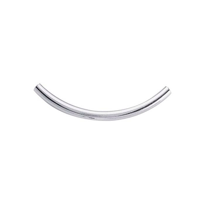 Sterling Silver 39.7 x 3.3mm Curved Tube Bead