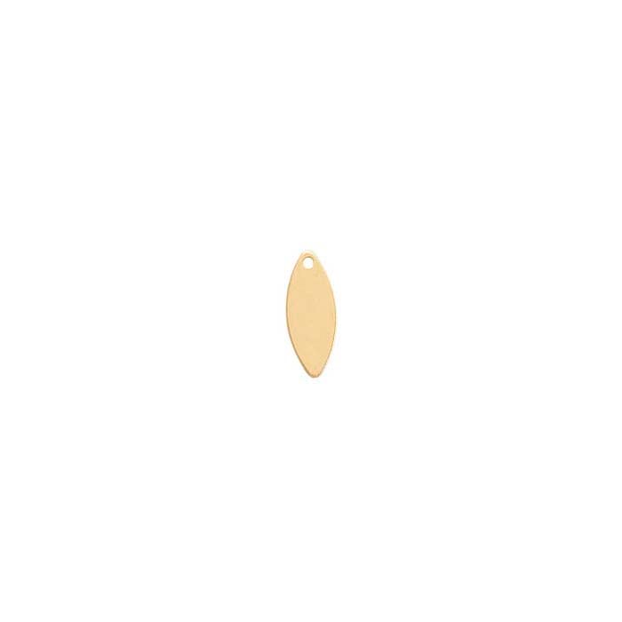 14/20 Yellow Gold-Filled 12.2 x 4.9mm Marquise Tag, 0.36mm