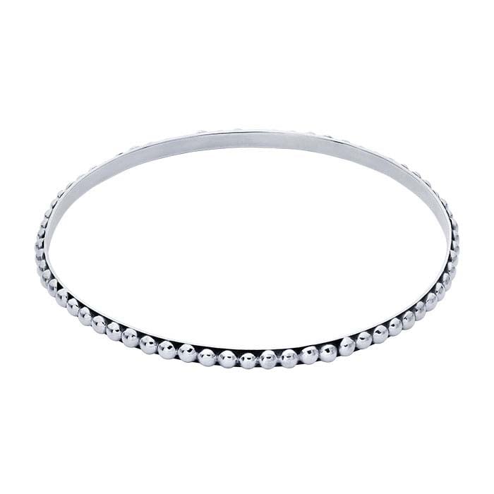 Sterling Silver Beaded Bangle Bracelet