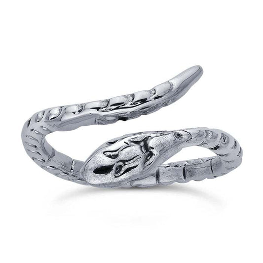 Sterling Silver Textured Snake Ring, Adjustable