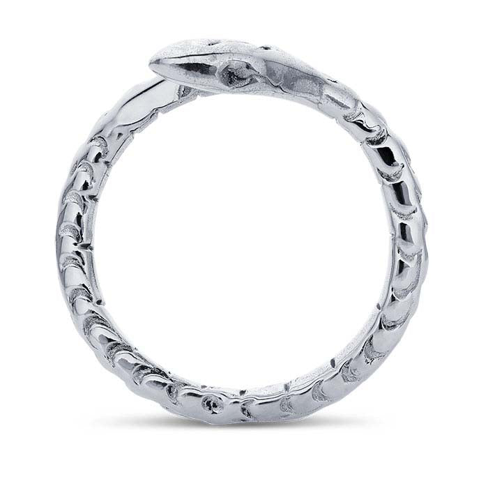 Sterling Silver Textured Snake Ring, Adjustable