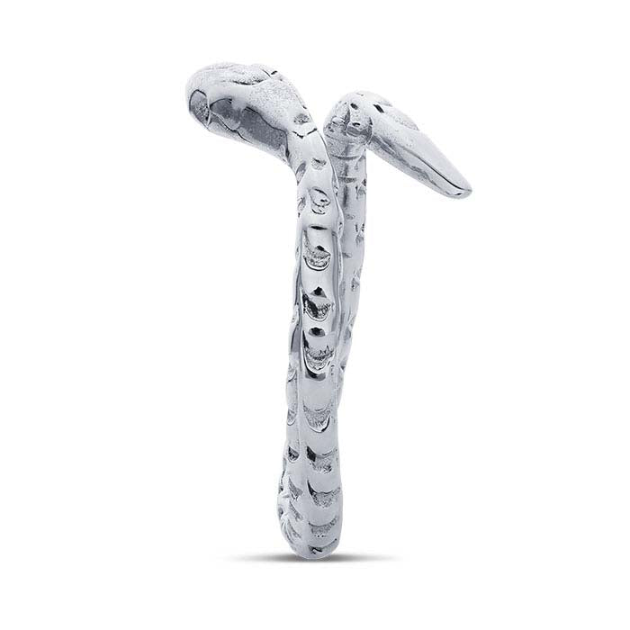 Sterling Silver Textured Snake Ring, Adjustable
