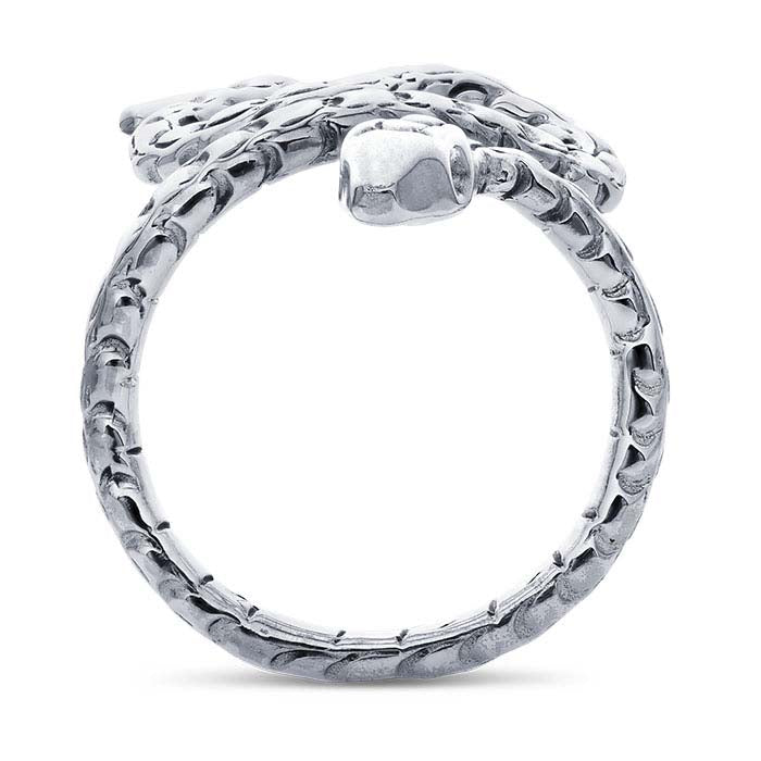 Sterling Silver Textured Snake Ring, Adjustable