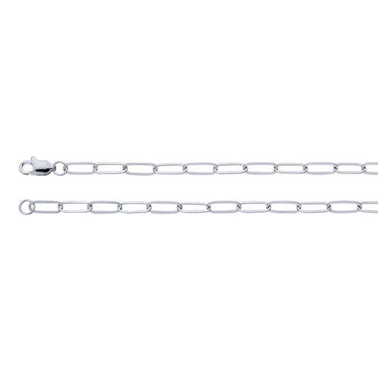 Sterling Silver 3mm Flat Oval Cable Chain