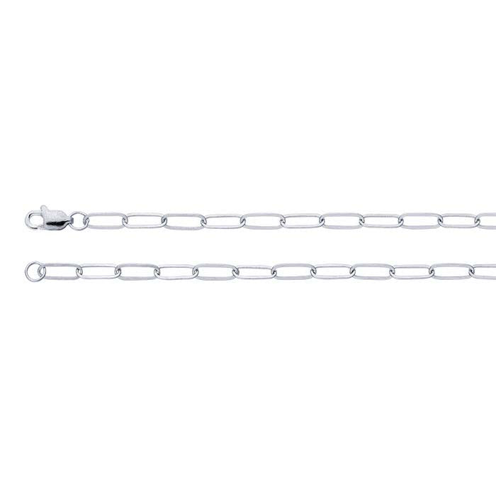Sterling Silver 3mm Flat Oval Cable Chain