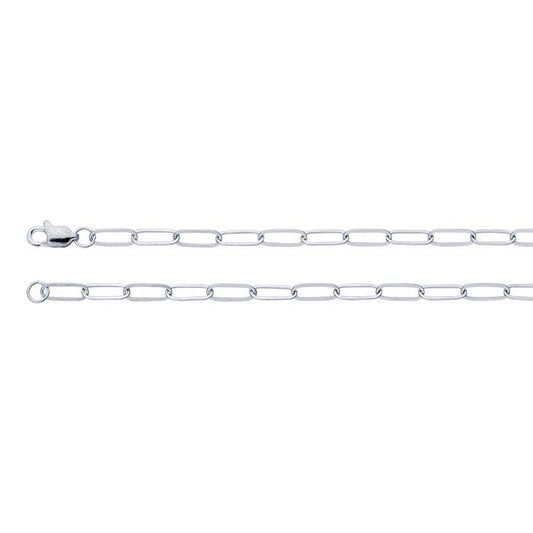 Sterling Silver 3mm Flat Oval Cable Chain
