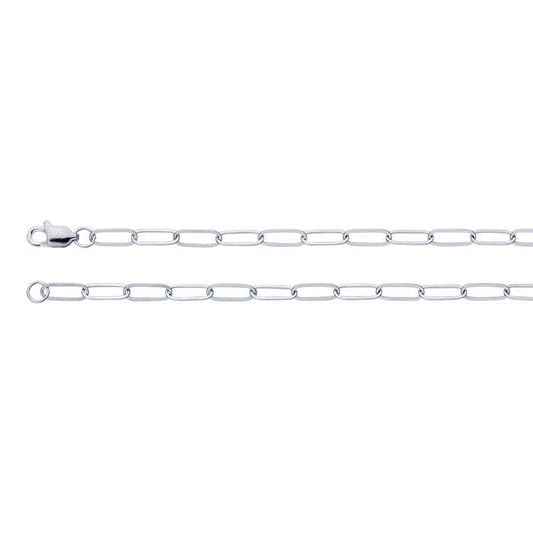 Sterling Silver 3mm Flat Oval Cable Chain