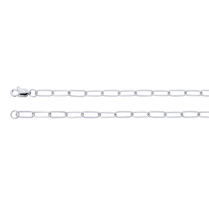 Sterling Silver 3mm Flat Oval Cable Chain